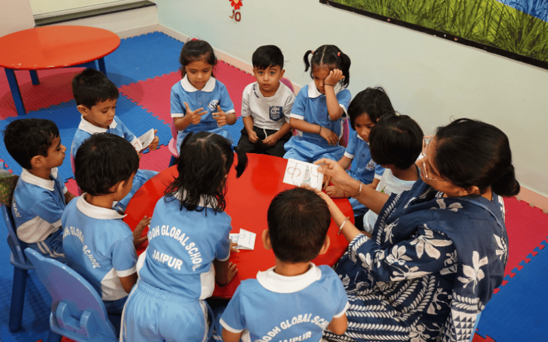Kids activity with teacher